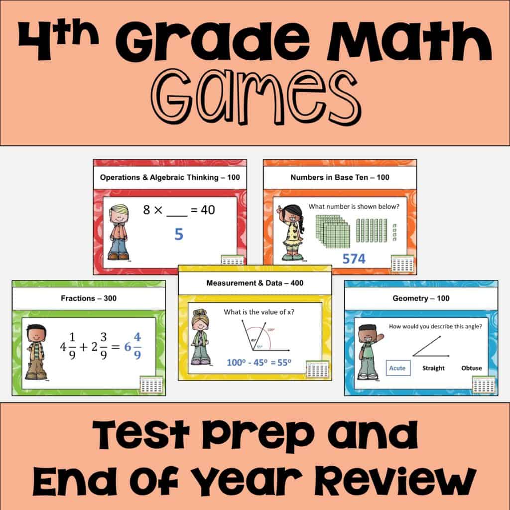 4th Grade Math Games for Test Prep and End of Year Review