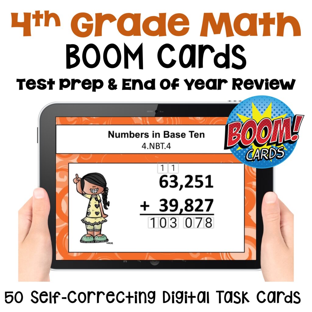 4th grade math Boom cards