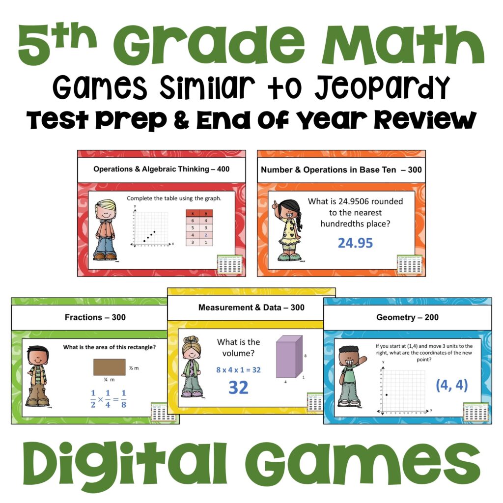 5th Grade Math Games Similar to Jeopardy 