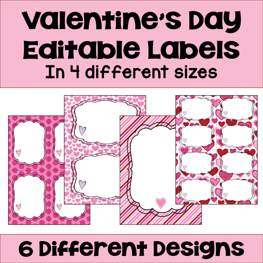 Valentine's Day Editable Labels