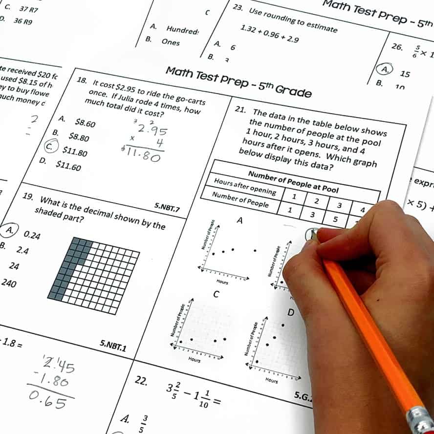 Preparing for End of Year Math Exams with Worksheets