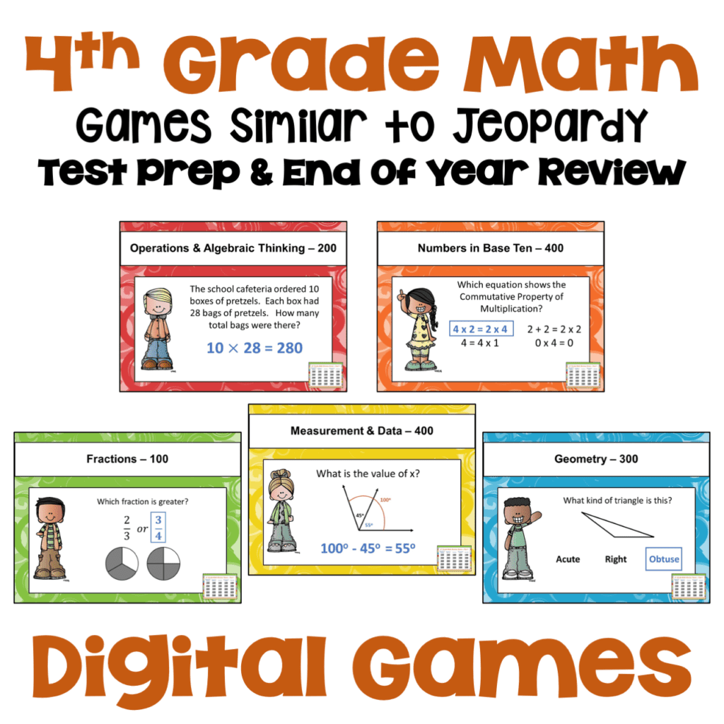 4th grade math review games for beginning of 5th grade math.