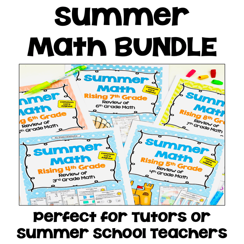 Summer Math Packets for Tutoring