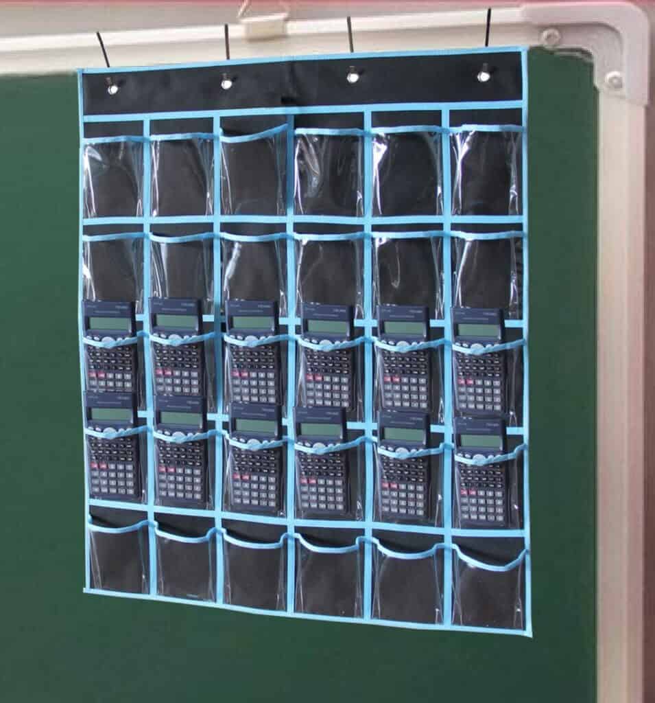 Calculator or cell phone storage for classrooms.