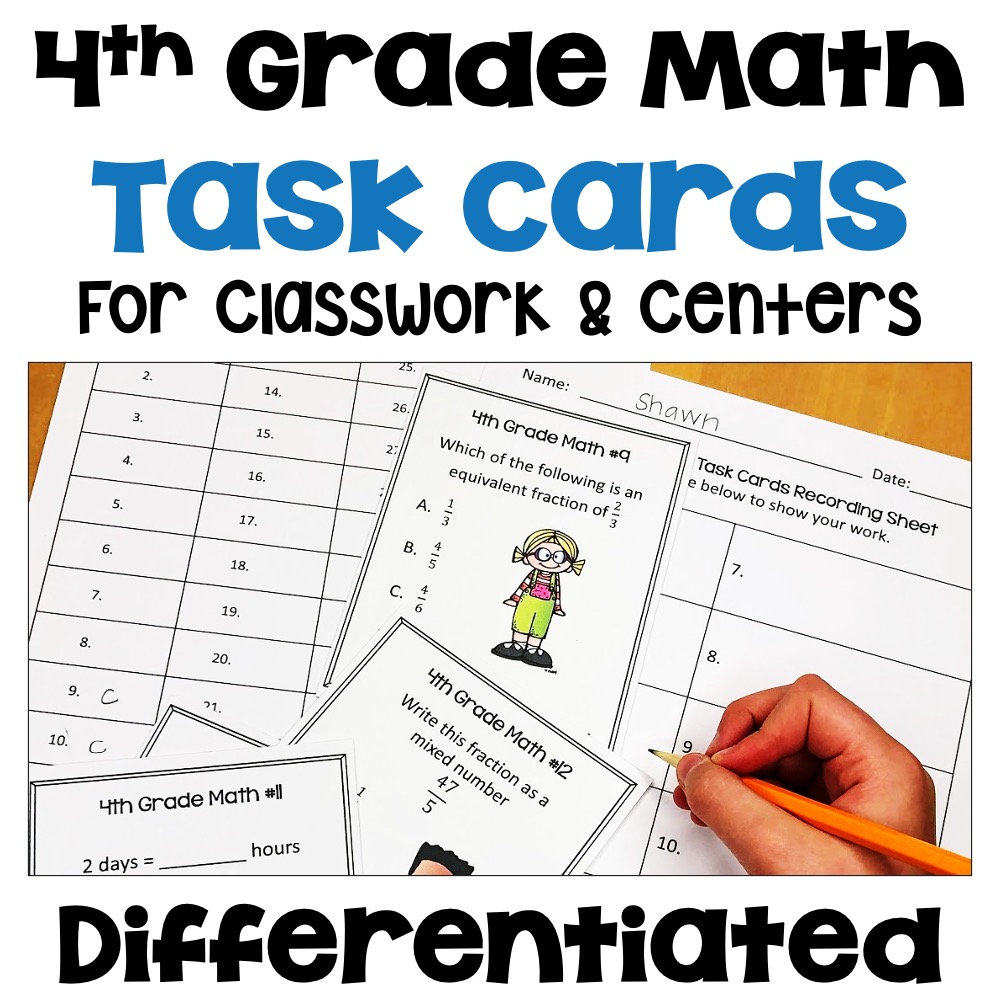 4th Grade Math Task Cards
