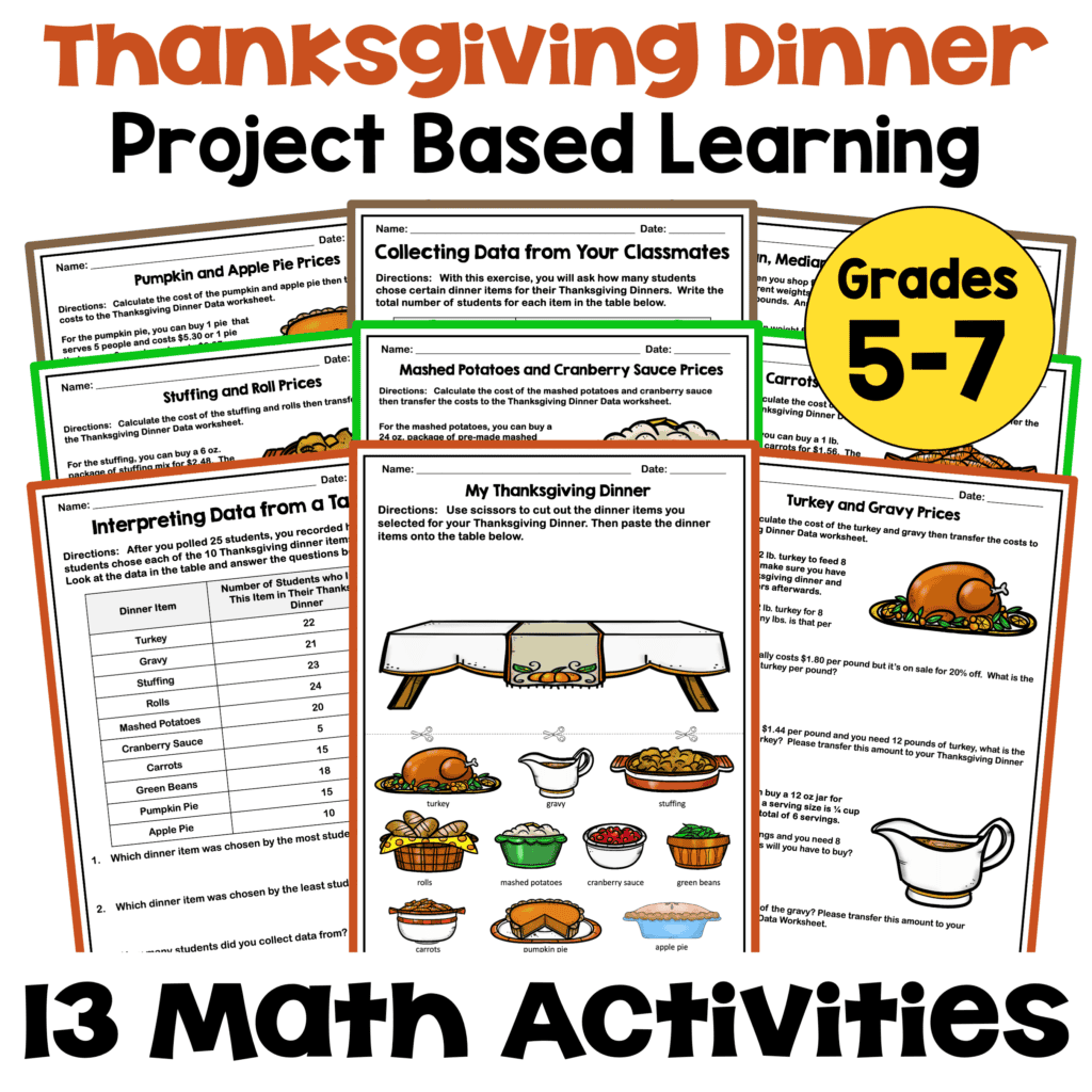 Thanksgiving Dinner Project Based Learning